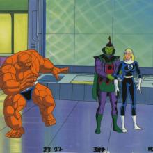 Fantastic Four Invisible Woman, The Thing, & Skrull Production Cel - ID: aug22621 Marvel