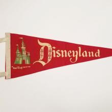 1960s Disneyland Sleeping Beauty Castle Red Pennant - ID: augdisneyana21206 Disneyana