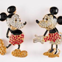 Mickey and Minnie Mouse Swarovski Brooch Pins - ID: dec22232 Disneyana