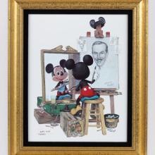 Mickey Mouse Self-Portrait Limited Edition Framed Tile - ID: dec22327 Disneyana