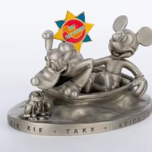 Mickey & Pluto Disneyana 2000 It's a Small World Limited Edition Pewter Sculpture - ID: dec22443 Disneyana