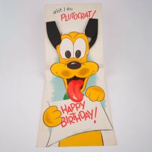 Pluto Giant Pop-Up Birthday Card (c.1950s) - ID: feb23432 Disneyana