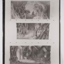 Black Cauldron Witches' Cottage Details Photostat Background Layout Concepts - ID: febcauldron22176 Walt Disney