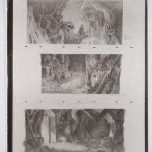 Black Cauldron Witches' Cottage Details Photostat Background Layout Concepts - ID: febcauldron22177 Walt Disney