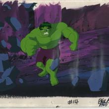 Incredible Hulk Smashing Production Cel and Background - ID: hulk32108 Marvel