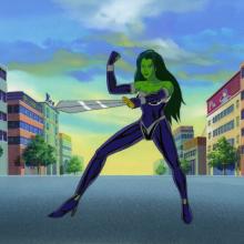 Incredible Hulk She-Hulk Production Cel and Background - ID: hulk32129 Marvel