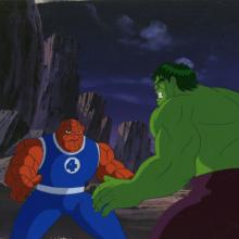 The Fantastic Four The Thing & Incredible Hulk Production Cel and Background - ID: may22302 Marvel