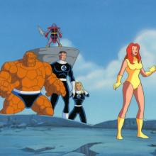 Fantastic Four, Nova, and Terrax Production Cel and Background - ID: oct22199 Marvel
