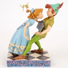 Peter Pan, Wendy, and Tinker Bell 'An Unexpected Kiss' Figurine (2017) - ID: 045544939805 Disneyana