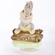 Thumper on Log Music Box Figurine (1980s) - ID: 281-014 Disneyana