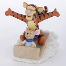 Tigger and Roo 'You Make Life Fun' Sled Figurine (2012) - ID: 875555012798 Disneyana