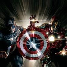 Unstoppable Captain America & Iron Man Giclee on Canvas Limited Edition by Alex Ross (2024) - ID: AR0367C Alex Ross