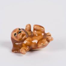 Lady and the Tramp Puppy Miniature Ceramic Figurine by Evan K. Shaw Pottery (c.1950s) - ID: Hagen00021pup Disneyana