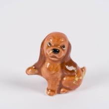 Lady and the Tramp Puppy Miniature Ceramic Figurine by Evan K. Shaw Pottery (c.1950s) - ID: Hagen00022pup Disneyana