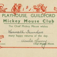 Mickey Mouse Club Playhouse Guildford Fan Card - ID: feb23444 Disneyana