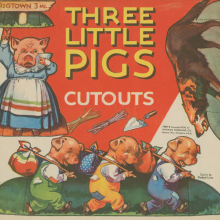 Three Little Pigs Unused Cutout Book by Whitman (1939) - ID: feb24131 Disneyana