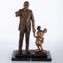 Walt Disney and Mickey Mouse Resin Partners Limited Edition Statue (1994)  - ID: feb24227 Disneyana