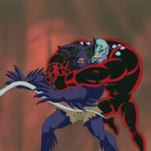 X-Men "The Fifth Horseman" Beast & Hound Production Cel and Drawing (1997) - ID: feb24435 Marvel