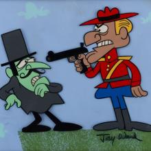 Dudley Do-Right & Snidely Whiplash Jay Ward Scene Cel (c. 1970s) - ID: jul24166 Jay Ward