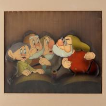 Snow White and the Seven Dwarfs Doc, Dopey, Happy, & Sneezy Courvoiser Production Cel (1937) - ID: jul24177 Walt Disney