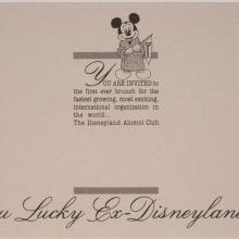 The Disneyland Alumni Club Event Invitation (1984) - ID: jun22727 Disneyana