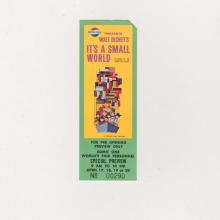 It's A Small World New York World's Fair Pre-Opening Ticket (1964) - ID: jun24244 Disneyana