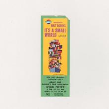 It's A Small World New York World's Fair Pre-Opening Ticket (1964) - ID: jun24245 Disneyana