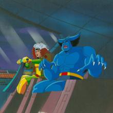 X-Men "Mojovision" Beast & Rogue Production Cel (1994) - ID: mar24023 Marvel