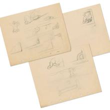 Collection of (3) Snow White and the Seven Dwarfs Development Drawings (1937) - ID: mar24241 Walt Disney