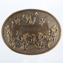 Disneyland Mickey and Friends Parade Brass Belt Buckle (c.1970s/1980s) - ID: mar24343 Disneyana