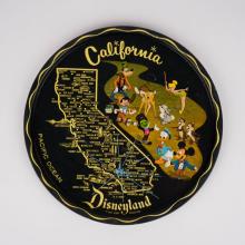 Disneyland California Cities and Landmarks Souvenir Metal Serving Tray (c.1970s) - ID: may22447 Disneyana