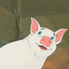 Charlotte's Web Wilbur Production Cel and Background  - ID: may23291 Hanna Barbera