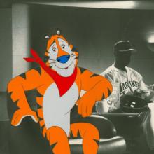 Frosted Flakes Tony the Tiger Production Cel, Drawing and Reference Photograph (1993) - ID: may23451 Commercial