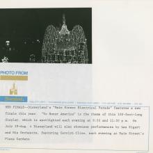 Main Street Electrical Parade To Honor America Press Release and Photo (1979) - ID: nov23034 Disneyana
