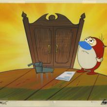 Ren and Stimpy Terminal Stimpy & Reverend Jack Production Cel and Background (1995) - ID: aug22517 Nickelodeon