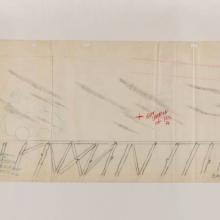 The Flintstones "Girl's Night Out" (1960) Background Layout Drawing - ID: jan24139 Hanna Barbera