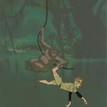 Jonny Quest “Attack of the Tree People” Gorilla Poacher Production Cel (1965) - ID: mar23444 Hanna Barbera
