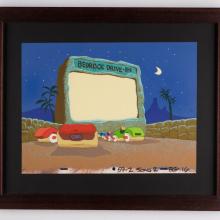 The Flintstones Comedy Hour Drive-In Theater Production Background (c.1970s) - ID: may22526 Hanna Barbera