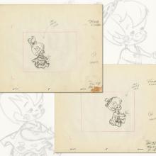The Flintstones “Samantha” Pair of Layout Drawings (1965) - ID: may22591 Hanna Barbera