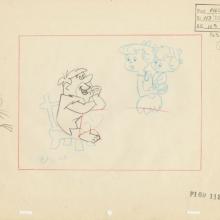 The Flintstones “Two Men and a Dinosaur” Layout Drawing (1966) - ID: may22596 Hanna Barbera