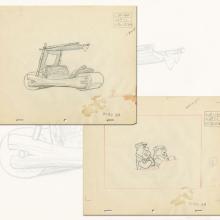 The Flintstones “Curtain Call at Bedrock” Pair of Layout Drawings (1966) - ID: may22599 Hanna Barbera