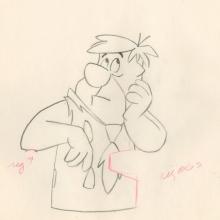 The Flintstones "The Girls' Night Out" Fred Flintstone Production Drawing (1961) - ID: may23567 Hanna Barbera