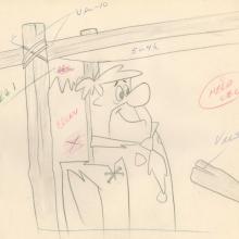 The Flintstones "The Girls' Night Out" Fred Flintstone Production Drawing (1961) - ID: may23574 Hanna Barbera