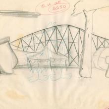 The Flintstones "The Girls' Night Out" Background Layout Drawing (1961) - ID: may23576 Hanna Barbera
