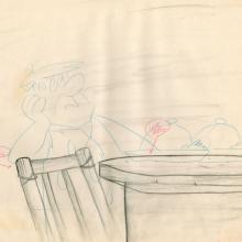 The Flintstones "The Girls' Night Out" Background Layout Drawing (1961) - ID: may23577 Hanna Barbera