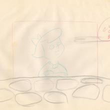 The Flintstones "The Girls' Night Out" Background Layout Drawing (1961) - ID: may23579 Hanna Barbera