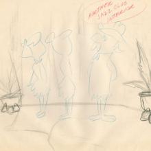 The Flintstones "The Girls' Night Out" Jazz Club Interior Background Layout Drawing (1961) - ID: may23582 Hanna Barbera