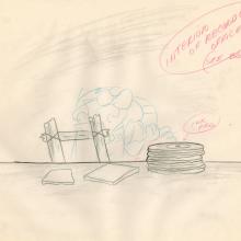 The Flintstones "The Girls' Night Out" Record Store Background Layout Drawing (1961) - ID: may23584 Hanna Barbera