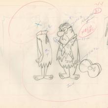 The Flintstones "The Girls' Night Out" Fred Flintstone Layout Drawing (1961) - ID: may23591 Hanna Barbera
