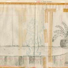 The Flintstones “Girls' Night Out” Background Layout Drawing (1961) - ID: may23672 Hanna Barbera